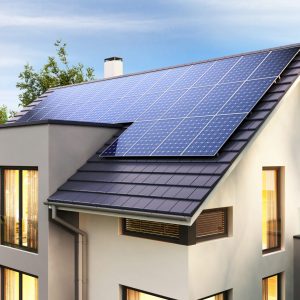 Solar,Panels,On,The,Roof,Of,The,Modern,House.,3d